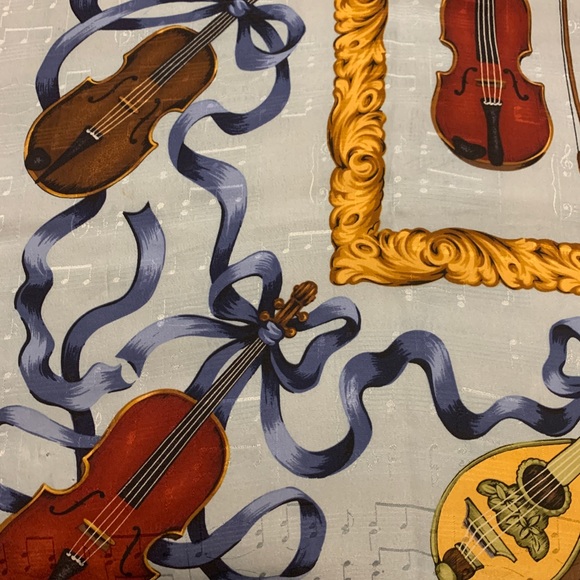 Liberty London silk scarf in light blue - Picture 3 of 4